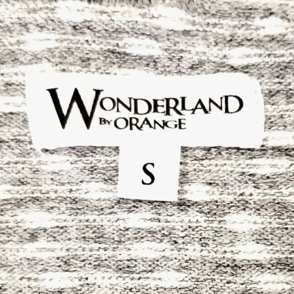 Wonderland By Orange Gray Stripe Textured Off The Shoulder Sweater Size S
